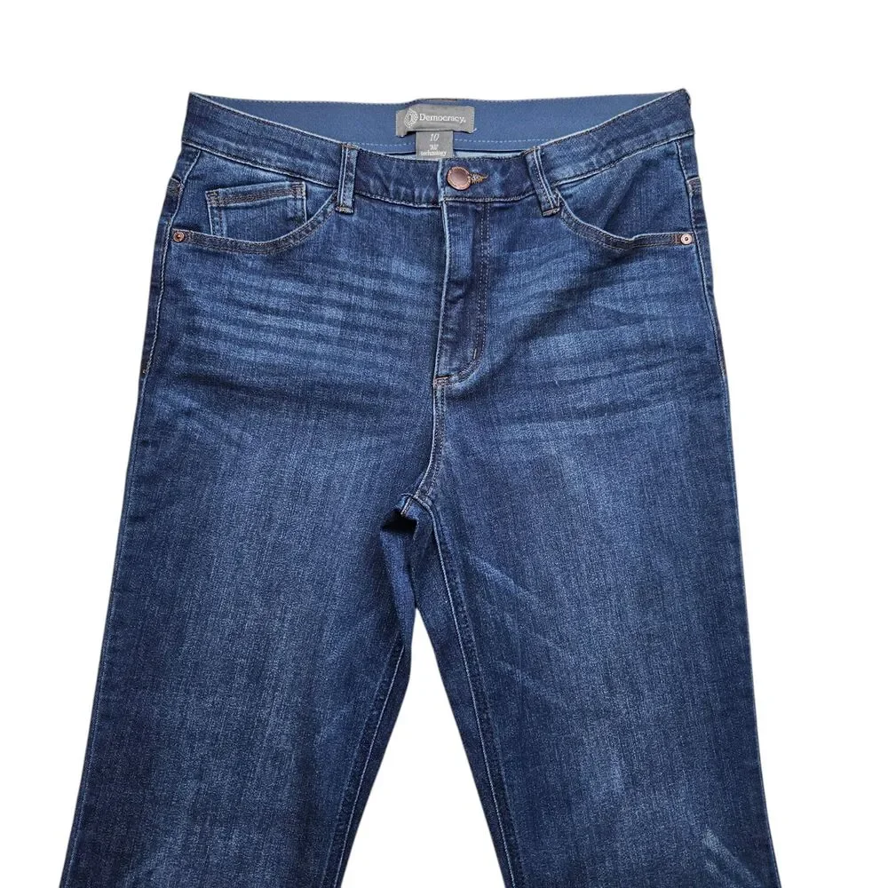 Democracy Ab Technology Fray Hem Itty Bitty More Bootcut Jeans Womens 10 - Picture 2 of 11
